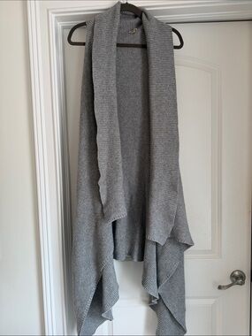 Avoca Cozy Open-Front Gray Knit Women's Sweater